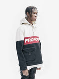 3-Tone Pullover Parka Jacket in Cream/Black/Red - Profound Aesthetic - 2
