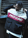 3-Tone Pullover Parka Jacket in Cream/Black/Red - Profound Aesthetic - 10