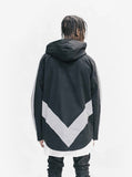 Back view of 3M Reflective Stripe Multi-Cargo Jacket in Black