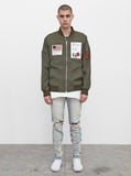 Aeronautics Nylon Flight Jacket in Olive
