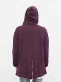 French Terry Anorak Pullover in Dark Oxblood