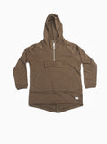 French Terry Anorak Pullover in Shadow Brown