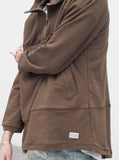 French Terry Anorak Pullover in Shadow Brown