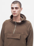 French Terry Anorak Pullover in Shadow Brown