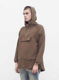 French Terry Anorak Pullover in Shadow Brown