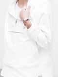 French Terry Anorak Pullover in White