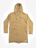 Front view image of Elongated Hooded Pullover Trench in Khaki