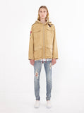 Vintage Tan embroidered polysuede belted eagle field jacket by profound aesthetic