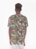 cotton slub raw cut faded woodland camo cargo pocket tee shirt by profound aesthetic