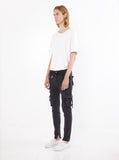 Faded black wash d ring cargo pocket skinny fit denim jeans by profound aesthetic