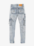 D-Ring Cargo Jeans in Light Sandwash