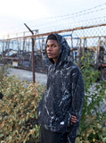 Cracked Marble Full Zip Hoodie in Black