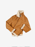 Aviator Leather Flight Jacket in Burnt Cognac