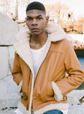 Aviator Leather Flight Jacket in Burnt Cognac