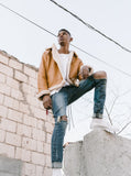 Aviator Leather Flight Jacket in Burnt Cognac