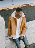 Aviator Leather Flight Jacket in Burnt Cognac