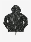Cracked Marble Full Zip Hoodie in Black