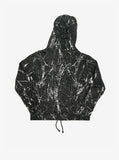 Cracked Marble Full Zip Hoodie in Black