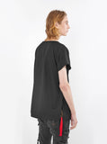 Black cotton cut off kangaroo sweatshirt tee raglan raw cut sleeves by profound aesthetic