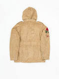 Vintage Tan embroidered polysuede belted eagle field jacket by profound aesthetic