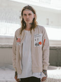 Aeronautics Nylon Flight Jacket in Light Cream