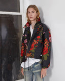 "Garden of God" Black Woven Floral Jacket