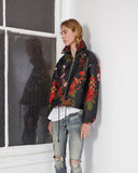 "Garden of God" Black Woven Floral Jacket
