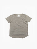 Reversed French Terry Pullover Raw-Cut Sweatshirt in Gravel