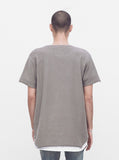 Reversed French Terry Pullover Raw-Cut Sweatshirt in Gravel