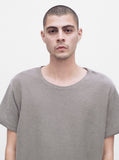 Reversed French Terry Pullover Raw-Cut Sweatshirt in Gravel
