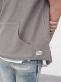 Reversed French Terry Pullover Raw-Cut Sweatshirt in Gravel