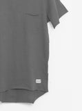 Basic Raw-Cut Short Sleeve Tee in Gunmetal Gray