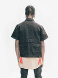 Back view of Half-Sleeve Denim Jacket