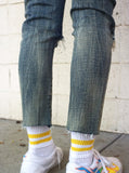 Vintage washed distressed destroyed cropped skinny fit denim jeans by profound aesthetic