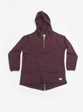 Flat front view of French Terry Anorak Pullover in Dark Oxbloodsthetic - 6