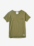 Basic Raw cut cotton olive army short sleeve elongated tee by profound aesthetic