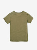 Basic Raw cut cotton olive army short sleeve elongated tee by profound aesthetic