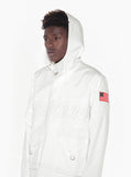 Cotton pullover parka jacket 3 tone white ghost embroidered cargo pocket by profound aesthetic