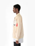 Side view image of Aeronautics Nylon Flight Jacket in Cream