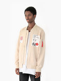 Side angle image of Aeronautics Nylon Flight Jacket in Cream