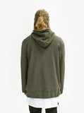 Back image of Double Layer Reversed French Terry Hoodie on model