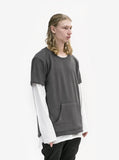 Reversed French Terry Pullover Raw-Cut Sweatshirt in Gunmetal - Profound Aesthetic - 2