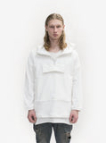 Front image of French Terry Anorak Pullover in Off-White on model