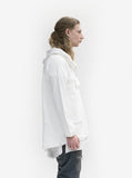 Right side image of French Terry Anorak Pullover in Off-White on model