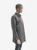 Side view image of Elongated Cold War Work Jacket in Black