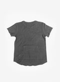 Flat back image of Reversed French Terry Pullover Raw-Cut Sweatshirt in Gunmetal