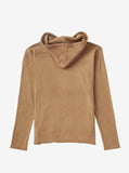 Single Layer Reversed French Terry Hoodie in Camel