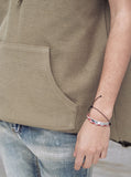 Reversed French Terry Pullover Raw-Cut Hoodie in Light Olive