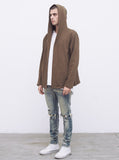 Shawl Hoodie in Tree Bark Brown