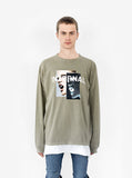 Front view of Internal Scream Long-Sleeve Tee in Faded Khaki